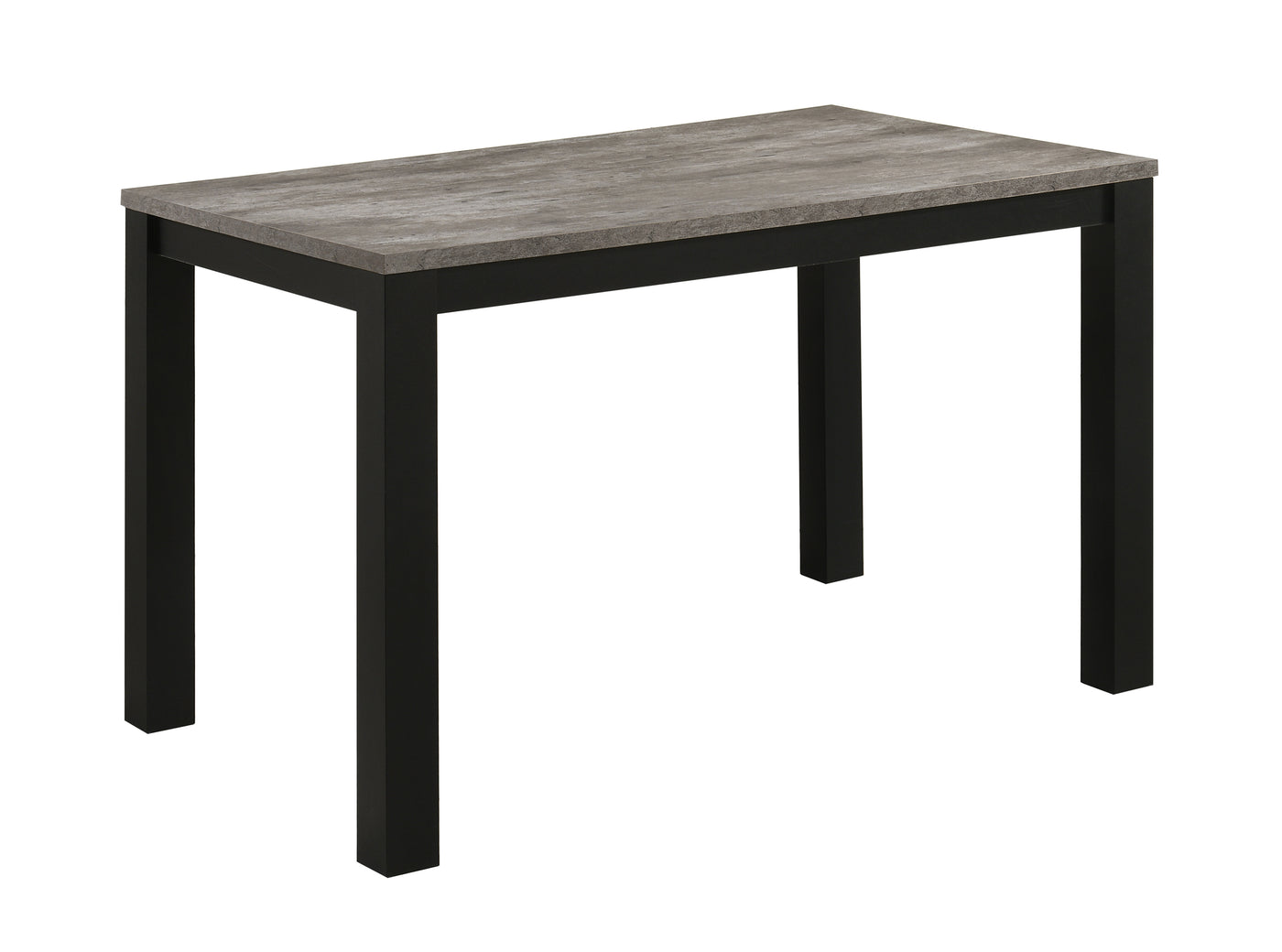 Modern Rectangular Faux Concrete Dining Table Black Charcoal