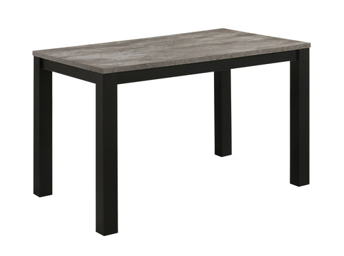 Modern Rectangular Faux Concrete Dining Table Black Charcoal