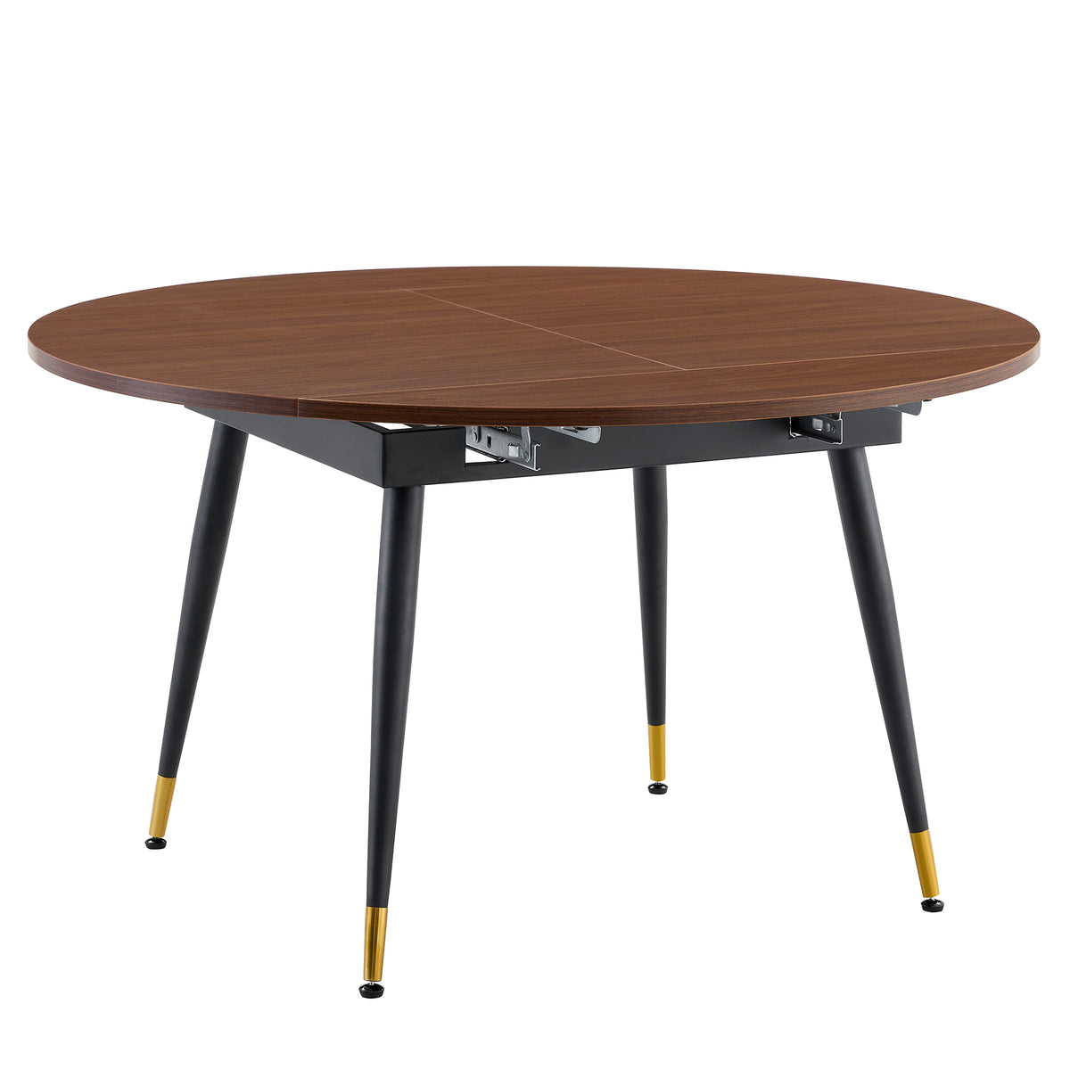 Engineered Wood Dining Table Walnut/Black 38"