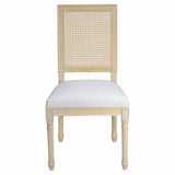 French Country Dining Chairs Set of 2, Upholstered Rattan