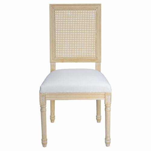 French Country Dining Chairs Set of 2, Upholstered Rattan