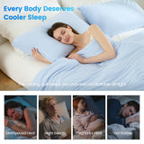 Cooling Comforter 90x90", Nylon-Spandex Wave Quilted, Ice Blue