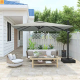 Patio Umbrella Cantilever Gray 11ft Square UPF50 Aluminum