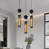 Modern Black Wrought Iron Pendant Light (for Kitchen Island), Adjustable Cord