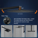 12 Inch Black Rain Shower Head