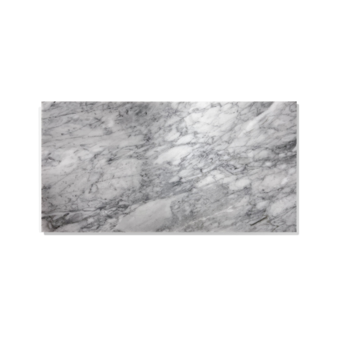 12x24 Carrara Marble Polished Floor and Wall Tile, 4 pcs