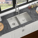 Undermount Sink- 30" x 19" x 10" Double Bowl (50/50) Kitchen Sink 16 Gauge