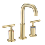 Brushed Gold 3 Hole 2 Handle Widespread Bathroom Vanity Faucet