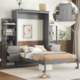 Full Engineered Wood Murphy Bed Gray