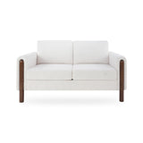 Mid-Century Modern Loveseat 2-Seater Sofa Teddy Fabric