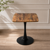 Square Engineered Wood Dining Table Antique Brown