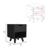 Nightstand - Modern - Manufactured Wood - Drawer and Open Shelf
