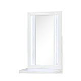 Modern White LED Mirror Top with Wood Frame