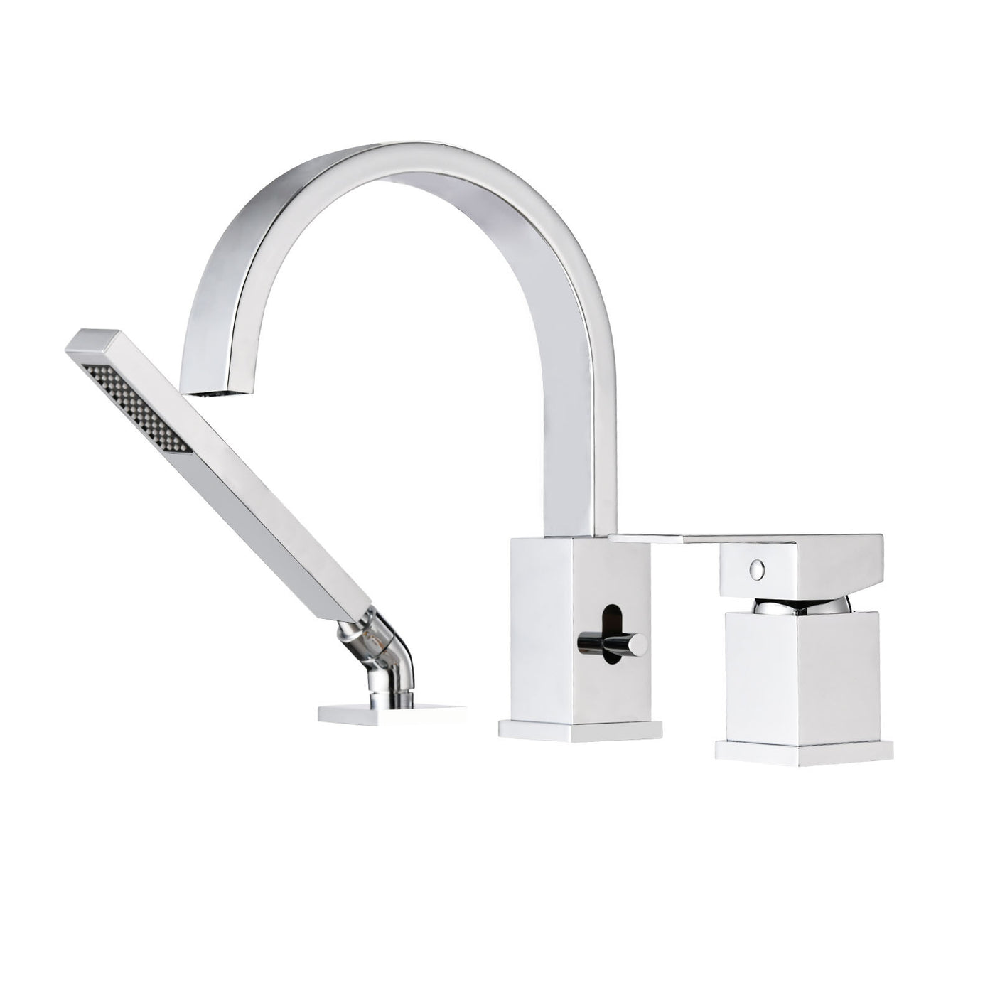 3-Hole Waterfall Roman Tub Faucet with Hand Shower