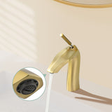 Bathroom Sink Faucet - Single Handle - Solid Brass - Brushed Gold