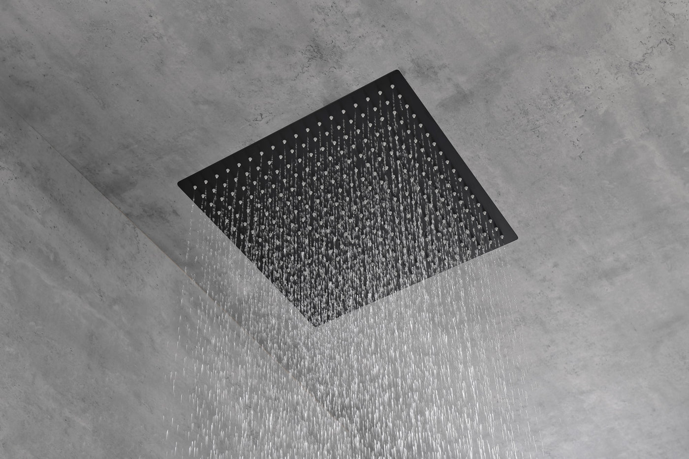 16" Square Matte Black Stainless Steel Rain Shower Head