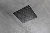 16" Square Matte Black Stainless Steel Rain Shower Head