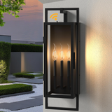 25' Outdoor Wall Sconce 3-Light Black Lantern Waterproof