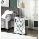 Accent Table - Mirrored With Faux Diamonds - 3 Drawers