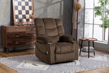 Velvet Recliner Power with Massage Brown