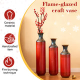 Modern White Metal Droplet Vase Set 3-Piece Home Decor