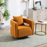 Fabric Accent Chair Swivel Caramel
