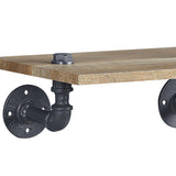 Wall Rack - Pipe Style - Metal & MDF - Oak & Black - 18"W Shelf