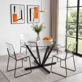 Glass Dining Table Black 48"