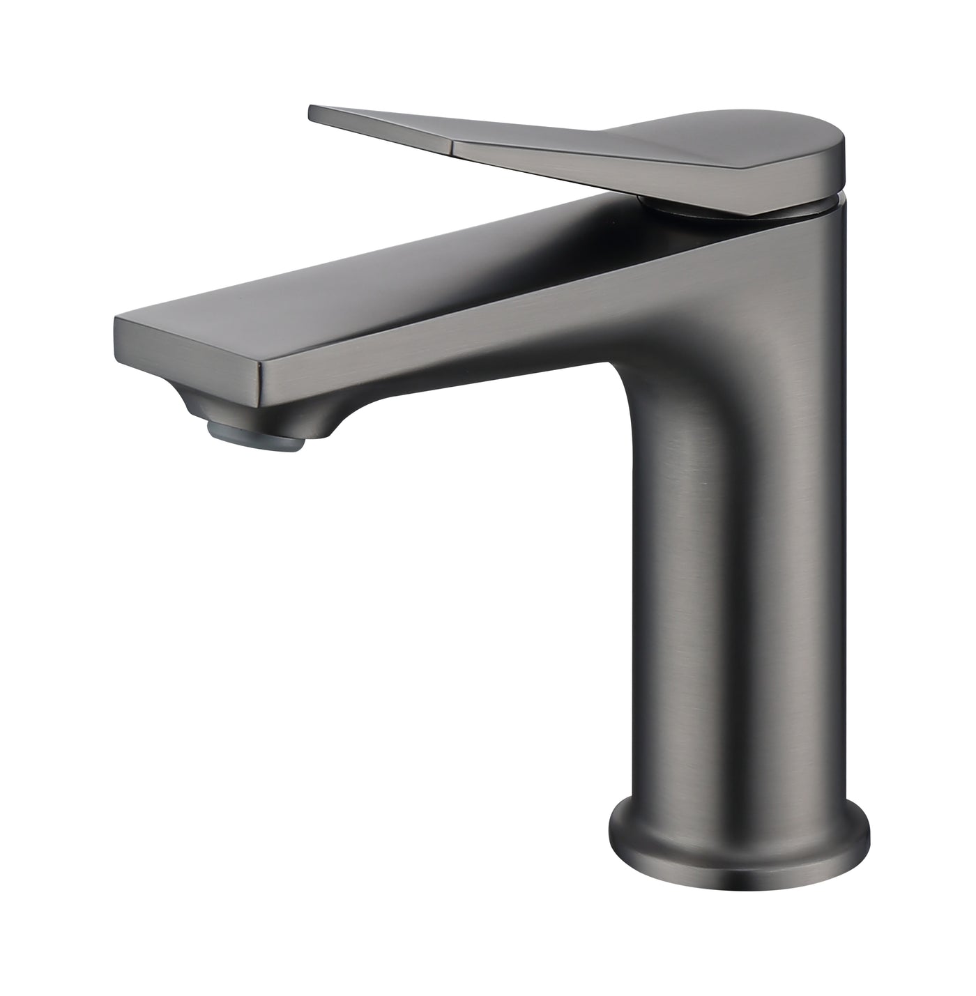 Gun Gray Single Hole Bathroom Faucet with Two 3/8" Hoses
