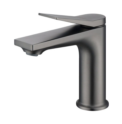 Gun Gray Single Hole Bathroom Faucet with Two 3/8" Hoses