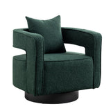 Boucle Accent Chair Swivel Green