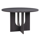 Engineered Wood Dining Table Antique Black 51"