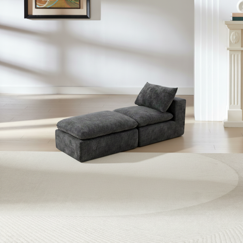 Sofa Cloud Modular Chenille Dark Gray 2 Seat 69 In Sponge Particle Fill