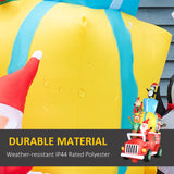 Outsunny 9ft Christmas Inflatables Outdoor Decorations Santa Claus Drives a Gift