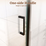 34" W x 72" H Semi-Frameless Circular Pivot Shower Door in Matte Black