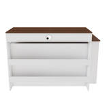 Kitchen Island with Extendable & Rotating Table, MDF with Walnut Veneer Retro De