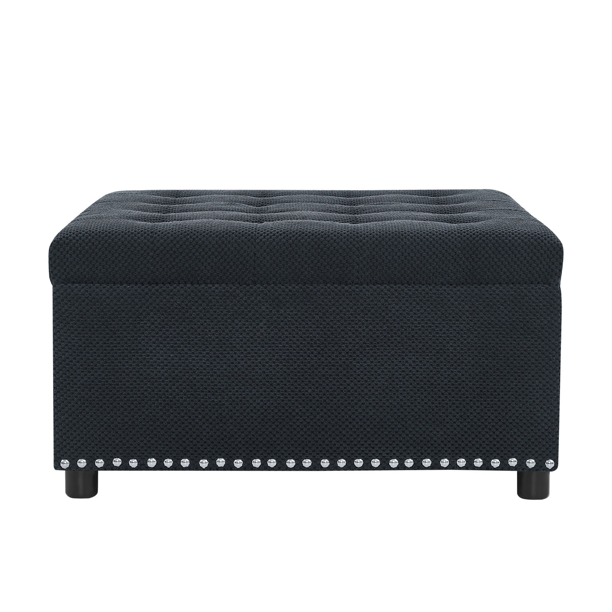 Wood Ottoman Black