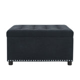 Wood Ottoman Black