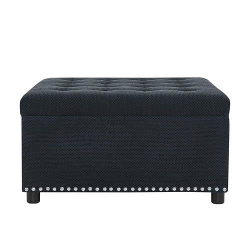 Wood Ottoman Black