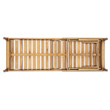 Outdoor Lounge Chair Acacia Wood Rattan Beige Cushion 4 Position