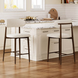 Set of 2 Metal Bar Stool Beige