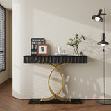 47.3" Console Table with 3 Drawers, Metal Frame, Modern