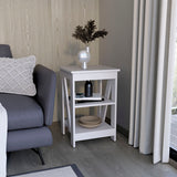 3-Tier End Table - Open Storage Shelves - 15.7"W x 23.8"H