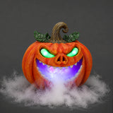 Halloween Pumpkin Monster Mist Maker, LED Light Up Fogger Figurine
