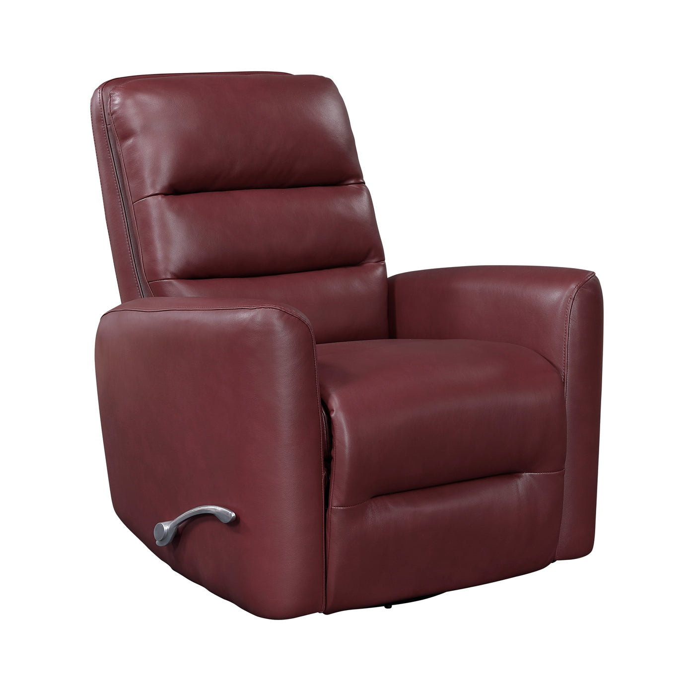 Red Glider Recliner Chair Swivel Motion Faux Leather