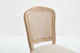 French Country Upholstered Dining Chairs Set of 2, Beige