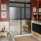 Spacious 60x72 Inch Frameless Shower Door, Aluminum Dual Sliding Glass Door