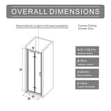 Framed Bi-fold Pivot Shower Door 32"x72" Space-saving Folding Shower Enclosure