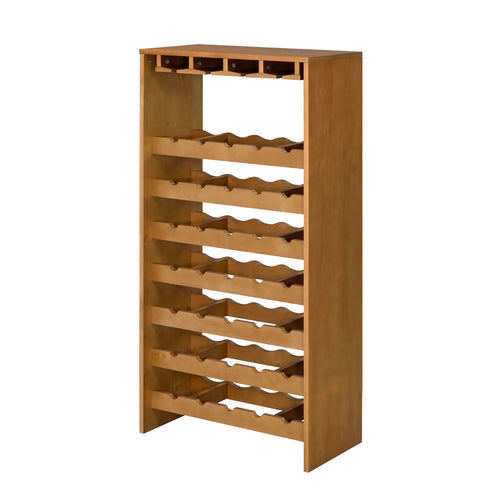 7 Tier Oak Wooden Wine Rack Cabinet