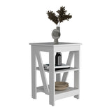 3-Tier End Table - Open Storage Shelves - 15.7"W x 23.8"H